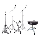 Kit Mapex De Ferragens Bateria Estante Suporte Prato + Banco