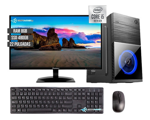 Pc Torre Intel Core I5 10400 Ssd 480gb Ram 8gb Mon 22