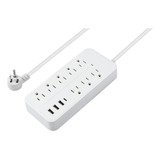 Enchufe Inteligente Marca Pixezo 8 Tomas/3 Usb/blanco