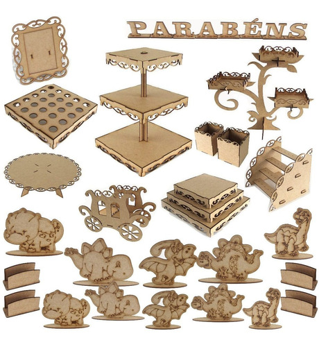 Kit Provençal Festa Infantil Mdf Dinossauros ..