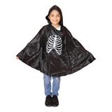 Disfraz Capa Poncho Calavera Esquelto Infantil Halloween