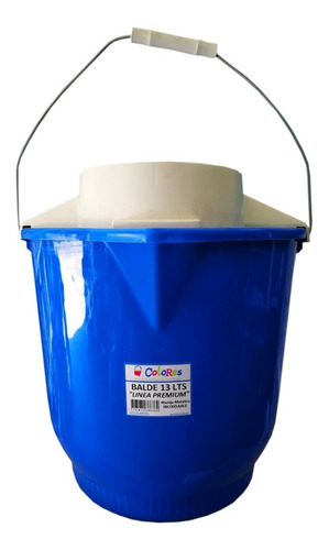 Balde Plastico Con Escurridor Linea Premium 13 Lts Colores