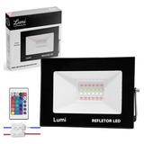 Kit 2 Refletor Super Led 50w Pro Holofote 110v/220v Bivolt Ip67 Cor Da Luz Colorido Rgb