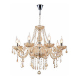 Lustre Cristal K9 Candelabro 8 Braços Champanhe Top