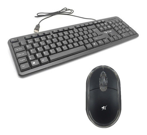 Kit Teclado E Mouse Basico Com Fio Usb Escritório Office