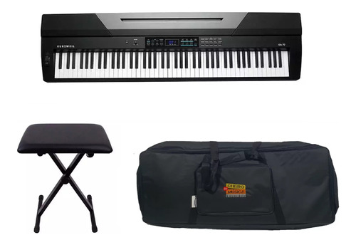 Kit Piano Arranjador Kurzweil Ka70 Com Banqueta E Capa