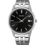 Reloj Seiko Hombre Sur401 P1 Sumergible Color De La Malla Plateado Color Del Bisel Plateado Color Del Fondo Negro
