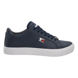 Tenis 774736pr Polipiel Azul Moda Dama Practico