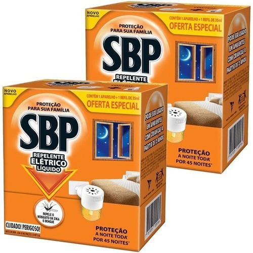 Inseticida Elétrica Sbp 45n Aparelho + Refil 35ml (c/02)