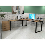 Conjunto Mesa L Para Escritório Industrial