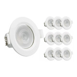 Kit 10 Spot Led Dicróica Embutir Direcionável 3w 3000k