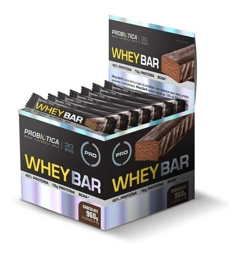 Whey Bar Cx 24 Un Probiótica - Barra De Proteína - Promoç