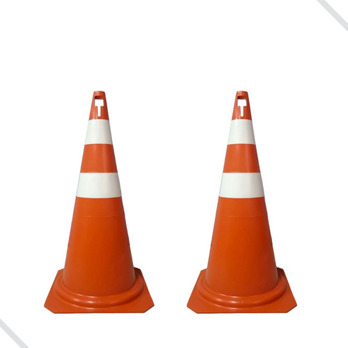 2 Cones Sinalização P/ Estacionamento 75cm + Brinde