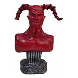 Figura Diablo Satanás Dios Lucifer, Busto En Resina 14 Cm 