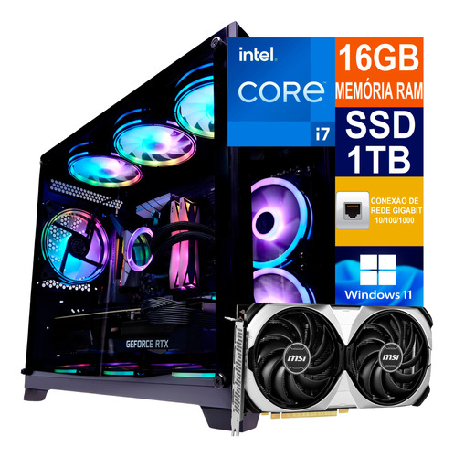 Pc Gamer Cpu Intel I7 10700f, 1tb, 16g Ddr4, Rtx 4070 12gb