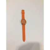 Reloj Pulsera De Goma O Plástico Color Naranja Geneva