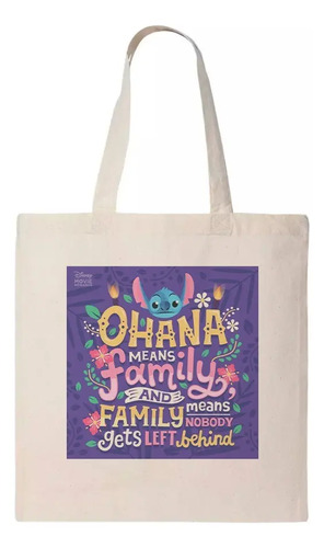 Tote Bag Bolsa Lila Stitch Ohana Solo Modelo A Elegir