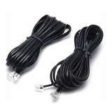Cable Extensión Teléfono Negro 16.4ft Rj-11 - 2 Packs