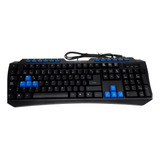 Teclado Gamer Multimedia Seisa Dn-d221 Usb Teclas Azules Esp Color Del Teclado Negro Idioma Español Latinoamérica