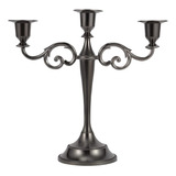 Candelabro Negro De 3 Brazos De Metal Para Centros De Mesa,