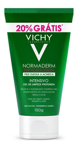 Gel De Limpeza Facial Intensivo Normaderm 150g Vichy Tipo De Pele Oleosa