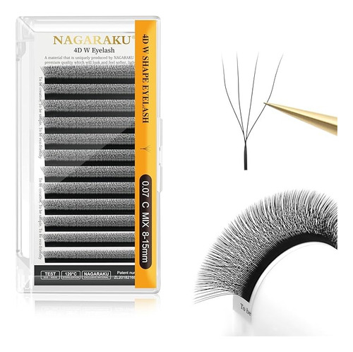 Nagaraku Blister Extensiones De Pestañas 4d W Mixto 0.07 D/c