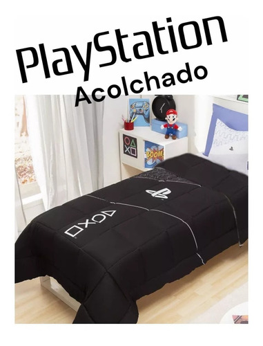 Acolchado Infantil 1 1/2 Plazas Playstation Hermoso Diseño