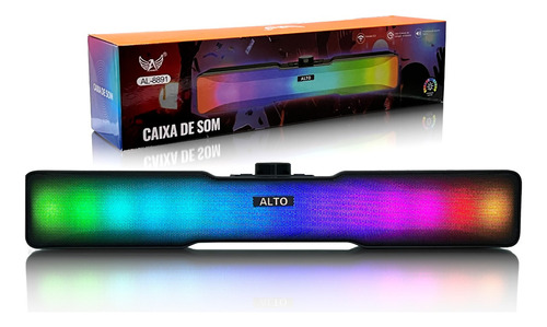 Caixa De Som Soundbar Gamer Pc Tv Notebook Estéreo Led Rgb Altomex Al-8891