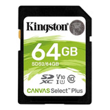 Memoria Sd 64gb Kingston Sdxc Clase 10 Canvas Select