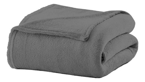 Cobertor Casal Manta Microfibra 1,8x2,2m Cinza Escuro Camesa