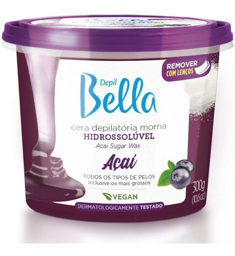 Depil Bella Cera Hidrossolúvel Açaí 300g