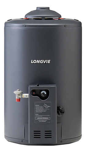 Termotanque A Gas Longvie Potenciado Dual 48 Lts Tp350ar-n Color Grafito