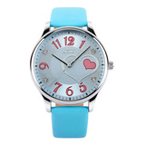 Reloj Mujer Skmei 9085 Cuero Ecologico Minimalista Elegante Color De La Malla Azul