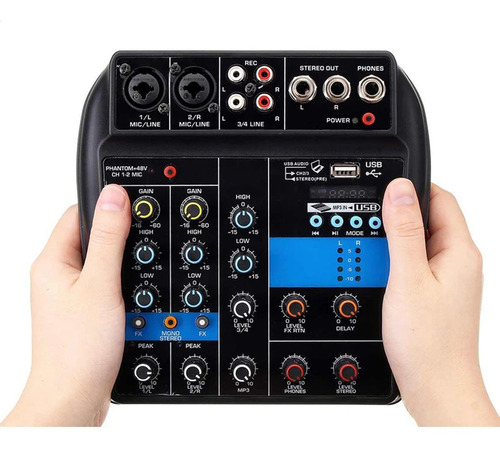 Consola Mini Mezcladora Audio Sonido Phantom Wvngr F2 Mb