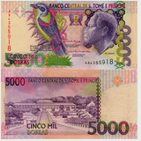 Billete De Santo Tomé Y Príncipe 5,000 Dobra Nvo Sincircular