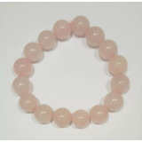 Pulseira De Quartzo Rosa Esferas Grandes 12mm Pedra Natural