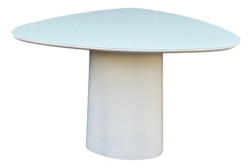 Mesa De Jantar Cone Orgânica 120x123 Cm Laqueado Off White