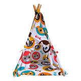 Tipi Para Perro Gato Casa Con Cama Colchoneta Mascota 80cm Color Gatos