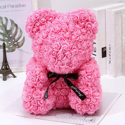 Regalo Del Día De San Valentín Oso Peluche Rosa Artificial