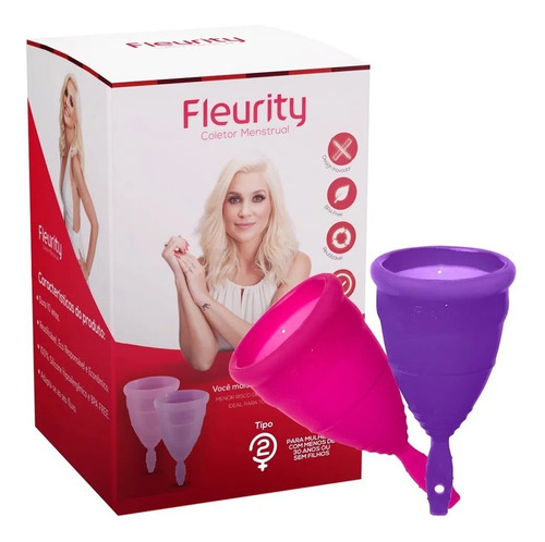 Coletor Menstrual Interno Fleurity Tipo 1 28ml 2 Unidades