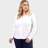 Camisete Kit3 Camisa Social Feminina  M/longa Plus Size