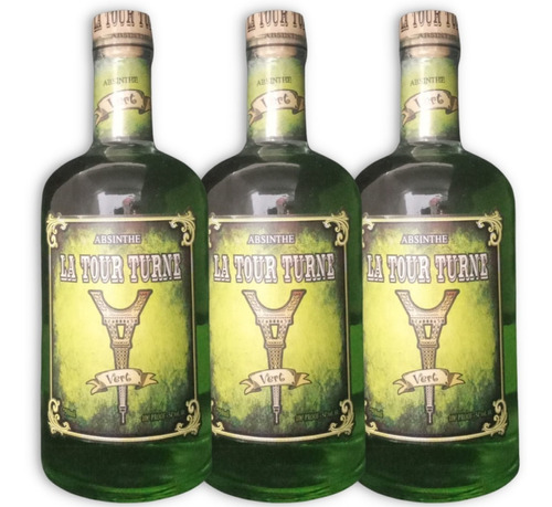 Licor De Hierbas Absenta La Tour Turne Verde Kit X3u 750ml