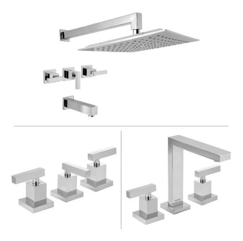 Combo Set Griferia Peirano Castilla Lavatorio Bidet Ducha