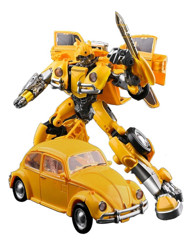 Boneco Bumblebee Fusca Action Figure Transformers Vira Robo