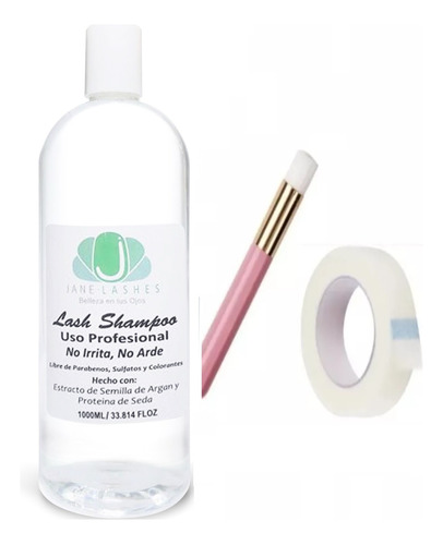 1 Lt Lash Shampoo Pestaña Mink Espuma Refill +cinta Y Brocha