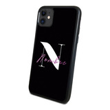 Funda Inicial Y Nombre Fucsia Personalizado Todos Los Modelo