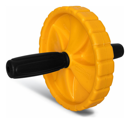 Roda Abdominal Muvin Basics  Roda Para Exercícios Abdominais - Equipamento Para Treinamento De Força No Abdômem - Treino Funcional  Exercícios  Academia - Crosstraning Cor Preto/amarelo