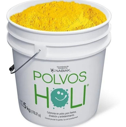 Cubeta Polvo Holi 5kg Frutal Olor Color Carreras Evento 1pz Color Amarillo Vainilla