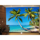 Papel De Parede 3d Paisagem Praia Mar Céu 2m X 1,5m Npr91