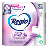 Papel De Baño 32 Mini Rollos Regio Aires De Lavanda- 1 Pieza